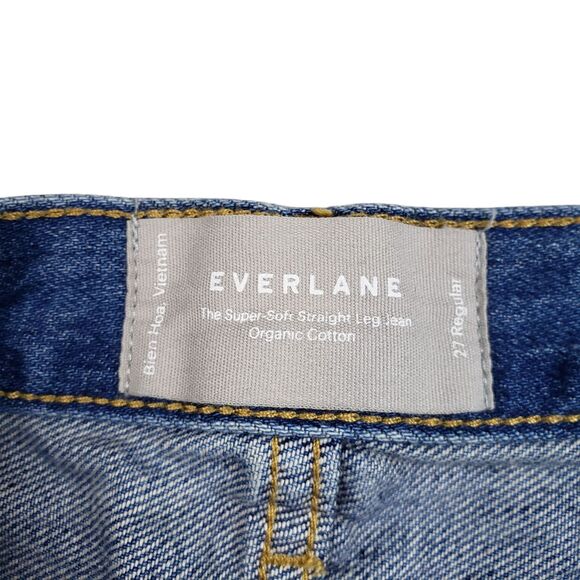 Everlane The Super Soft Straight Leg Jeans Womens 27 Blue Organic Cotton - Picture 3 of 10